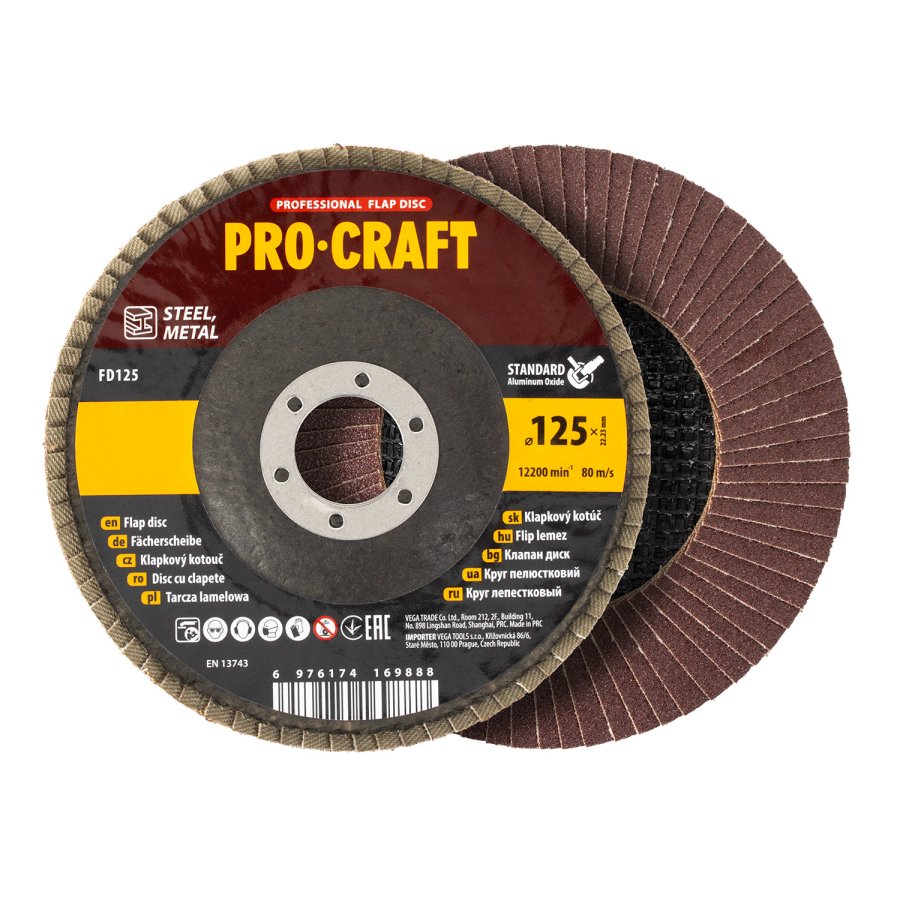 PROCRAFT FD125P60T29 lamelový kotouč 125x22,23mm/P60