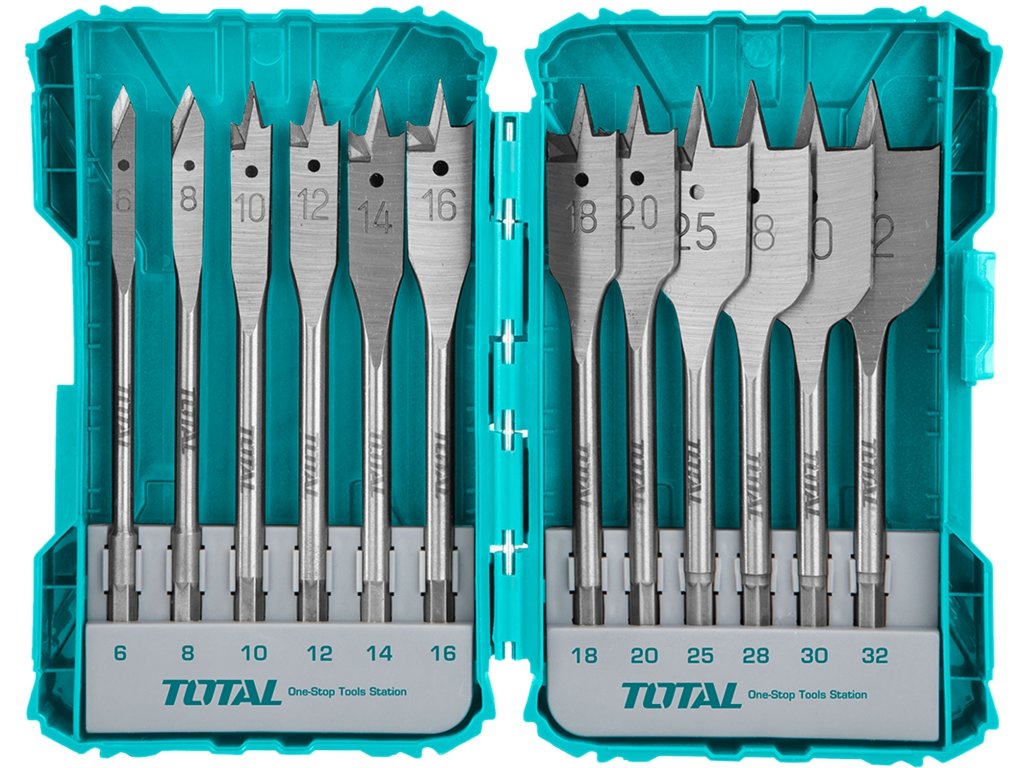 TOTAL TACSDL1201 sada plochých vrtáků do dřeva 6-32mm, 12ks | NAKO Pardubice