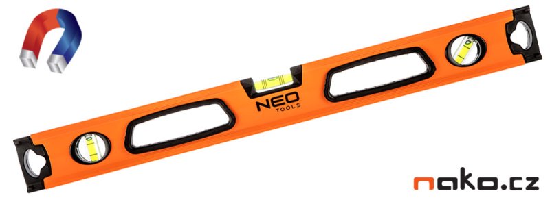NEO TOOLS 71-112 vodováha 60cm magnetická 3 libely 2 držadla Obrázek