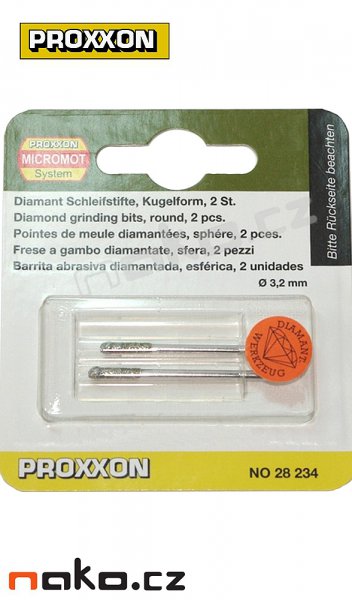 PROXXON 28234 diamantové telísko koule 3,2mm (2ks)