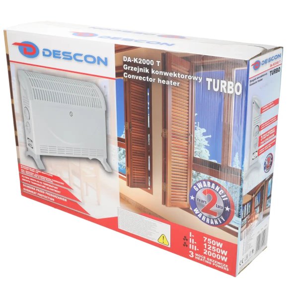DESCON DA-K2000T konvektorový ohřívač TURBO 2000W Obrázek