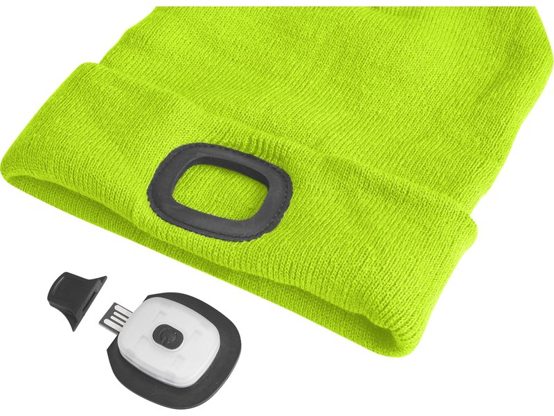 EXTOL LIGHT 43194 čepice s čelovkou 45lm nabíjecí USB FLUORESCENTNÍ ŽLUTÁ Obrázek