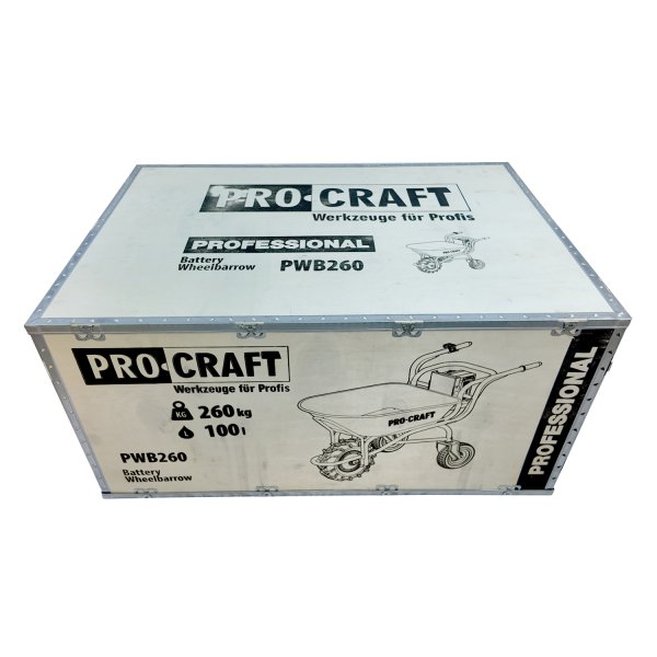 PROCRAFT PWB260 stavební aku kolečko 100 lit. 40V LiIon 6Ah s vyklápěcí korbou Obrázek
