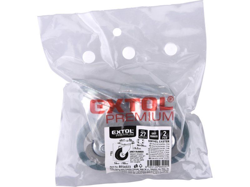 Kolečka otočná s obručí ze šedé pryže, sada 2ks, průměr 50mm 8856023 Obrázek