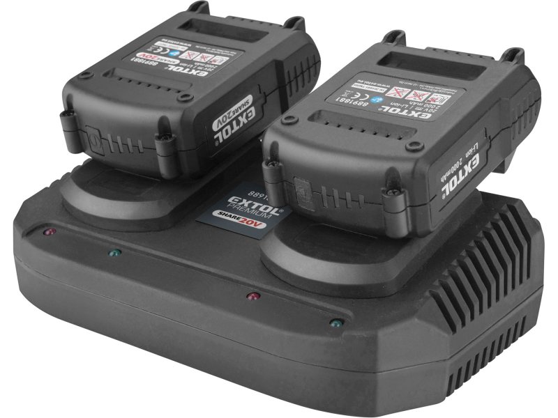 EXTOL PREMIUM 8891894 dvounabíječka 20V 2x3,5A, SHARE20V Obrázek