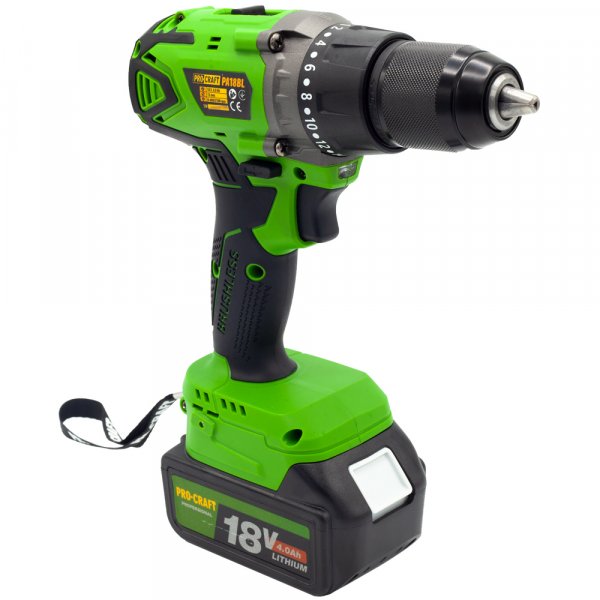 PROCRAFT PA18BL bezuhlíková aku vrtačka LiIon 18V 2x 4Ah Obrázek