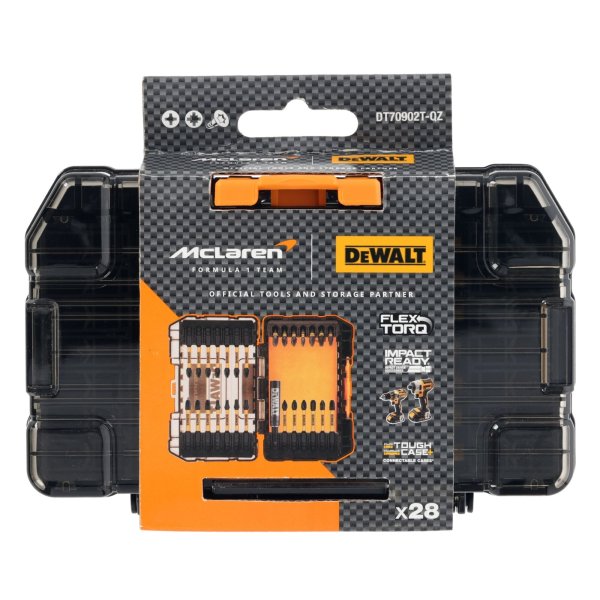 DeWALT DT70902T sada torzních bitů FLEXTORQ 28 dílů, Tough Case, edice McLaren Obrázek