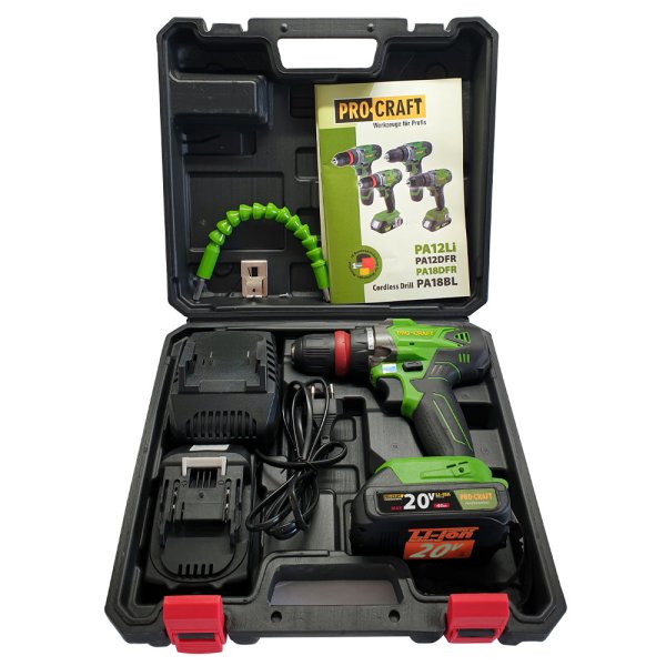 PROCRAFT MAXISET2 sada aku nářadí 20V 5 dílů + brašna + 2x baterie 2Ah, nabíječka Obrázek