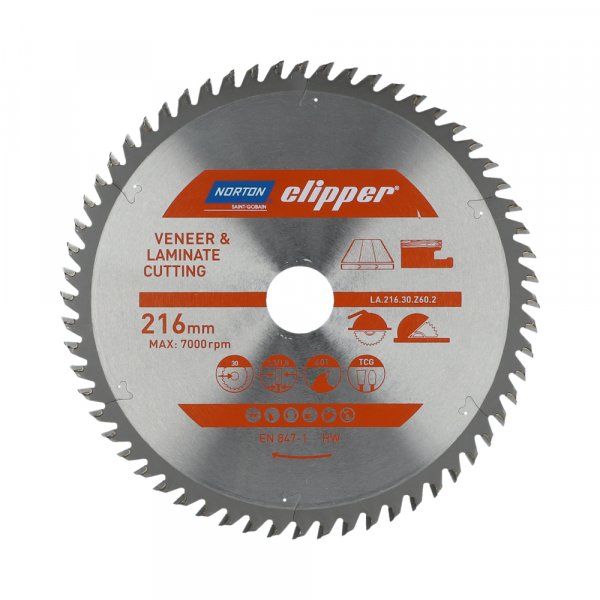 NORTON clipper 216x30mm 60z TCG pilový kotouč na lamino, dýhy a vinyly