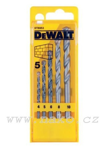 DEWALT DT6952 sada příklepových vrtáků 4,5,6,8,10mm