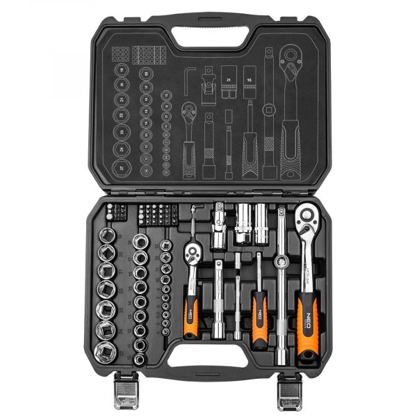 NEO TOOLS gola sada 1/4"+1/2" 73 dílů 08-673 Obrázek