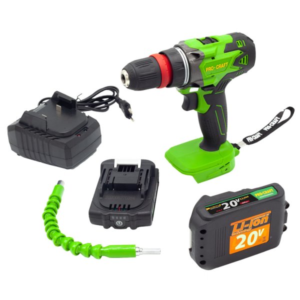 PROCRAFT MAXISET2 sada aku nářadí 20V 5 dílů + brašna + 2x baterie 2Ah, nabíječka Obrázek