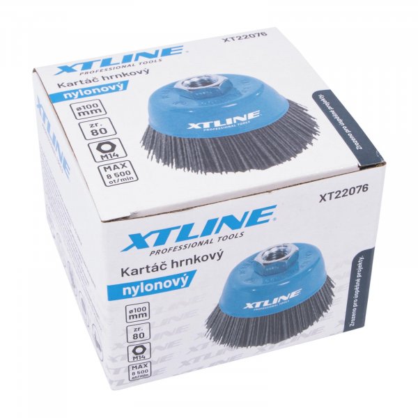XTline XT22076 kartáč nylonový hrncový čelní 100mm Z80 M14 Obrázek