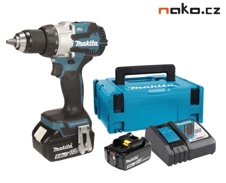 MAKITA DHP489RTJ bezuhlíková příklepová aku vrtačka LiIon LXT 18V 2x5Ah, Makpac Obrázek