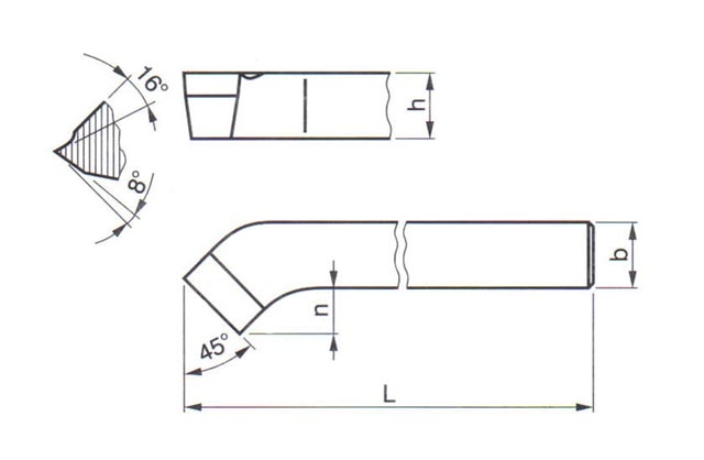Nůž soustružnický  3521, 20x20/125 z rychlořezné oceli ubírací ohnutý L
