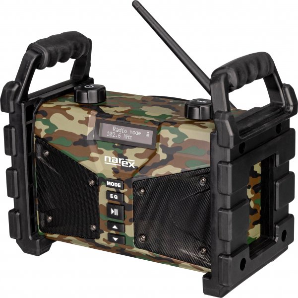 NAREX Camouflage CBT-02 přenosné pracovní rádio s funkcí Bluetooth a Powerbanky 65406326