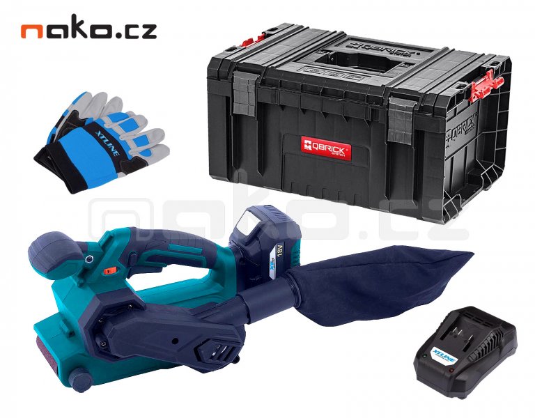 XTline XT102755-1B5B aku pásová bruska 75x457mm LiIon 18V 5Ah, nabíječka, kufr Obrázek