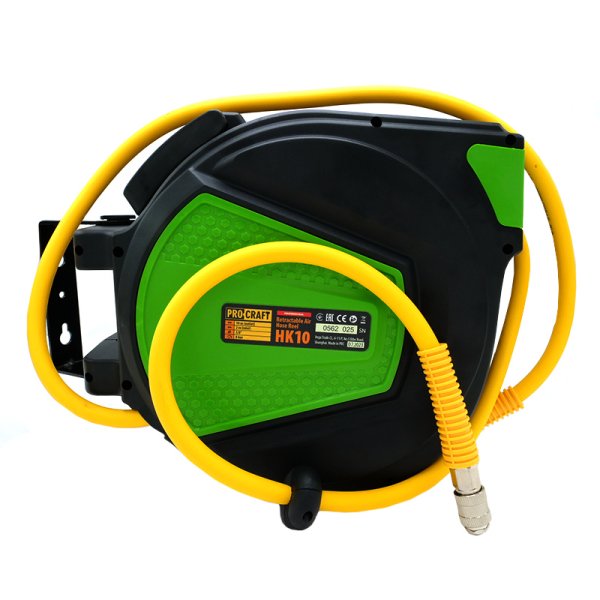 PROCRAFT HK10 tlaková hadice 10m 3/8" v samonavíjecím bubnu na stěnu Obrázek
