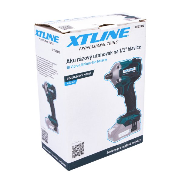 XTline XT102832 aku rázový utahovák 1/2" 400 Nm bezuhlíkový 18V XTpower, bez aku Obrázek