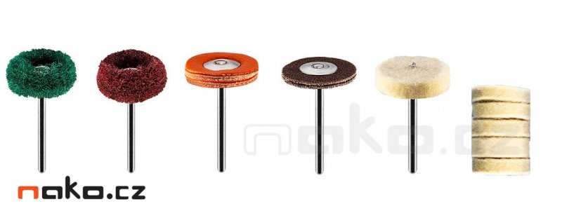 GRAPHITE 55H080 sada leštících kotoučků 12ks, průměr stopky 3,2mm Obrázek