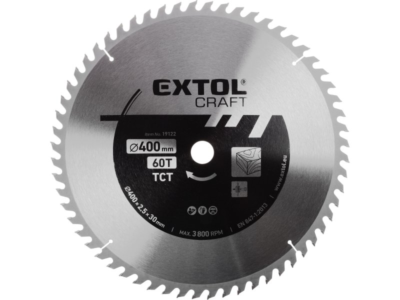 EXTOL CRAFT 19122 kotouč pilový 400x2,5x30mm s SK plátky 60Z