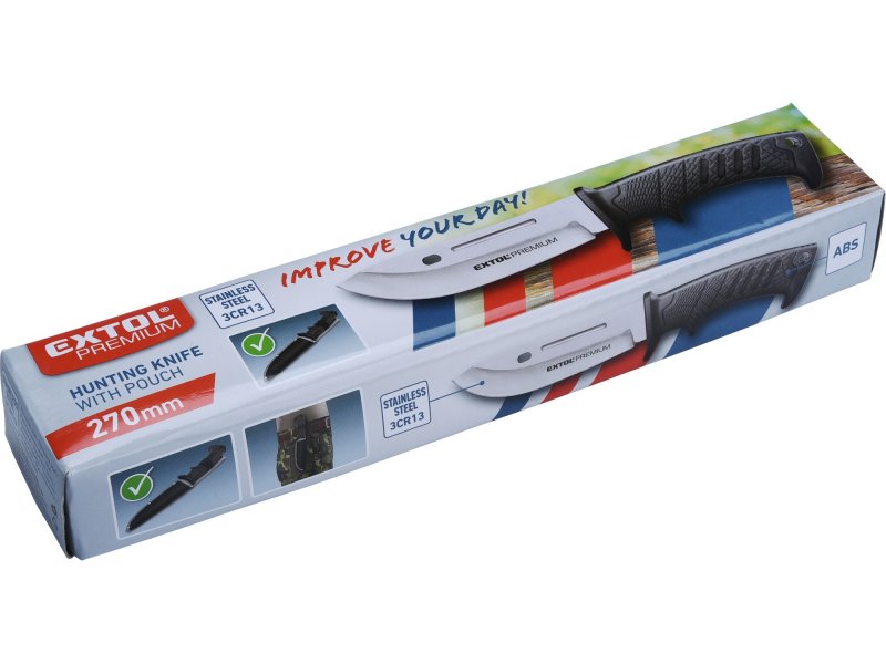 EXTOL PREMIUM 8855320 nůž lovecký nerez, 270/145mm Obrázek