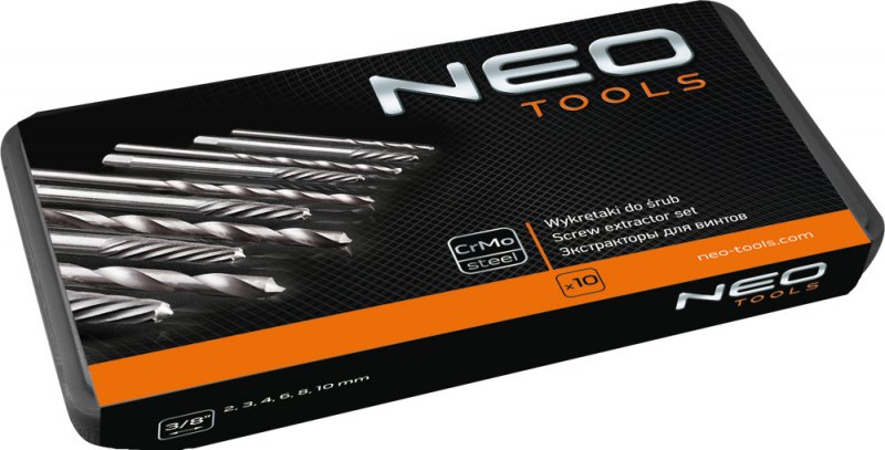 NEO TOOLS 09-609 sada vytahovačů zalomených šroubů s vrtáky, CrMo Obrázek