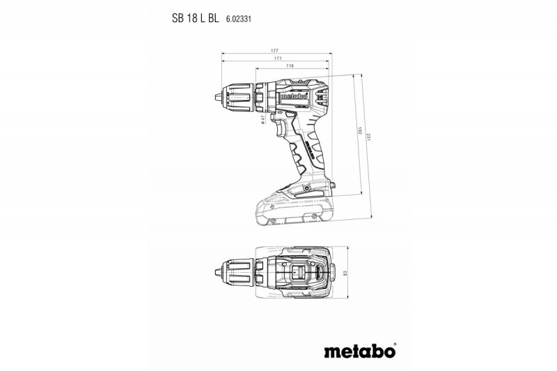 METABO SB 18 L BL bezuhlíková příklepová aku vrtačka 2x2,0Ah Li-Ion 602331500