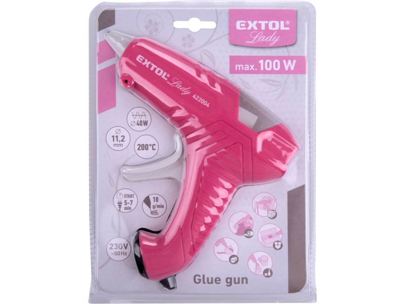 EXTOL LADY 422004 tavná lepící pistole 11mm, 40W, růžová