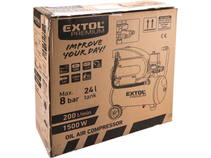 EXTOL PREMIUM 8895310 kompresor olejový, 1500W, 24 l