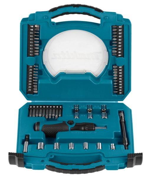 MAKITA D-42020 sada bitů a 1/4" hlavic se šroubovákem, 65dílů