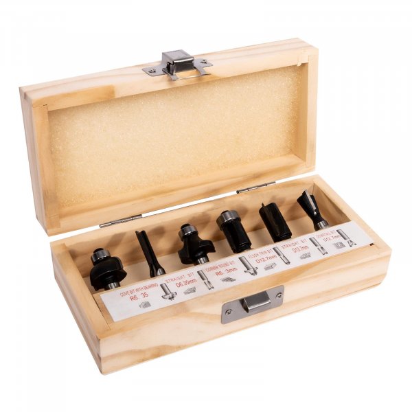 STAVTOOL P11138 sada tvrdokovových fréz do vrchní frézky, 8mm - 6 ks Obrázek