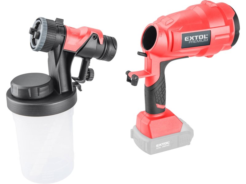 EXTOL PREMIUM 8891863 aku stříkací pistole HVLP SHARE20V, LiIon, bez akumulátoru Obrázek