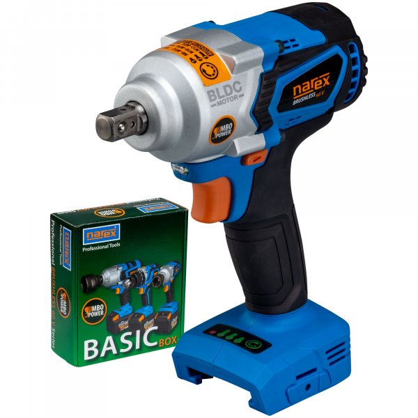 NAREX ASR 600-3SB BASIC BOX aku rázový bezuhlíkový utahovák 1/2" JUMBO POWER 60V bez aku
