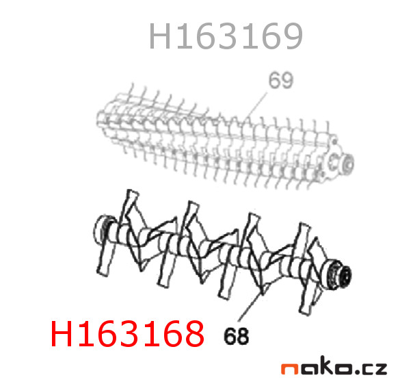 HECHT H163168 nožový válec kompletní H1631 Obrázek