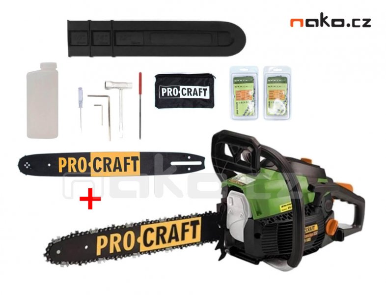 PROCRAFT GS-58X benzínová motorová řetězová pila 35+40cm Obrázek
