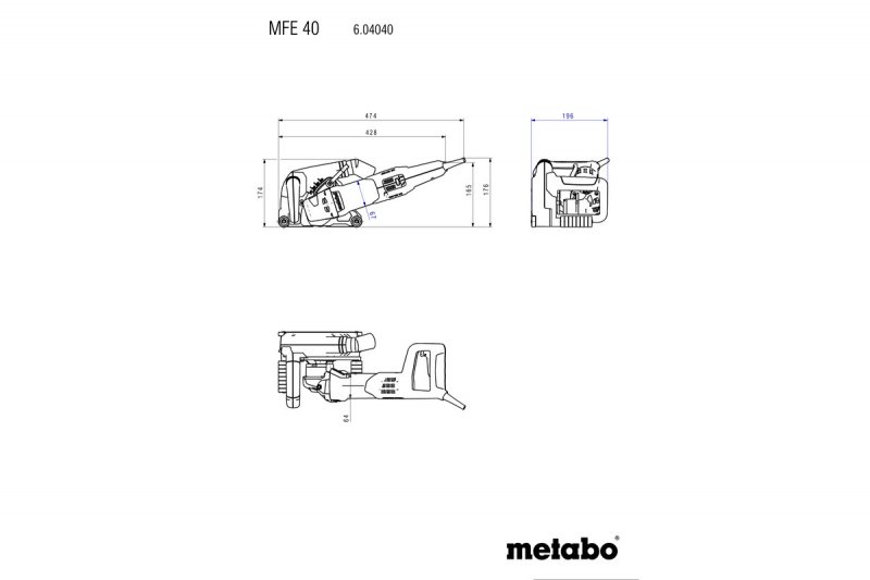 METABO MFE 40 drážkovací fréza na zdivo 125mm 604040500