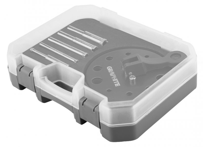 GRAPHITE 55H541 sada diamantových korunek do dlažby a obkladů 5,6,8,10,12 mm s přípravkem Obrázek