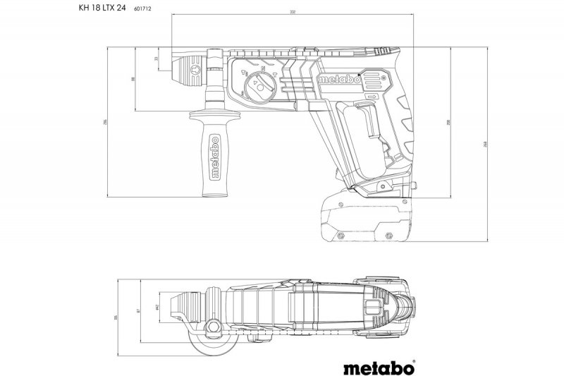 METABO KH 18 LTX 24 aku kombinované kladivo 18V 2x4Ah LiIon metaBOX 601712510