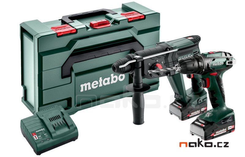 METABO Combo Set 2.3.2 aku vrtačka a kladivo BS 18 + KHA 18 LTX 24, 2x2Ah LiIon 685216500 Obrázek