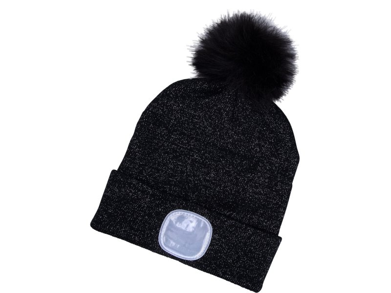 EXTOL LIGHT 43196 čepice s čelovkou 45lm, nabíjecí, USB, šedá/třpytivá s bambulí Obrázek