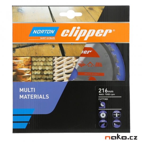 NORTON clipper 216x30mm 24z DEMOLITION pilový kotouč na dřevo s hřebíky 70184608130 Obrázek
