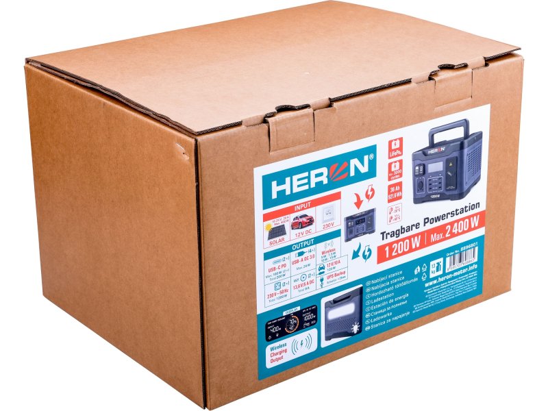 HERON 8896801 nabíjecí a napájecí aku stanice 1200 W, 921 Wh LiFePo4 Obrázek
