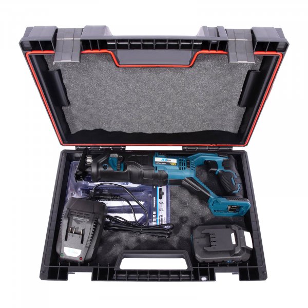 XTline XT102730-1B2B aku mečová pila ocaska 18V LiIon 2Ah v kufru Obrázek