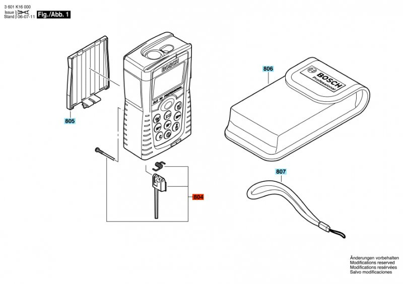 BOSCH 1609203X48 sada dílů pro výrobek 3603K16300 PLR50 - pozice 804 Obrázek