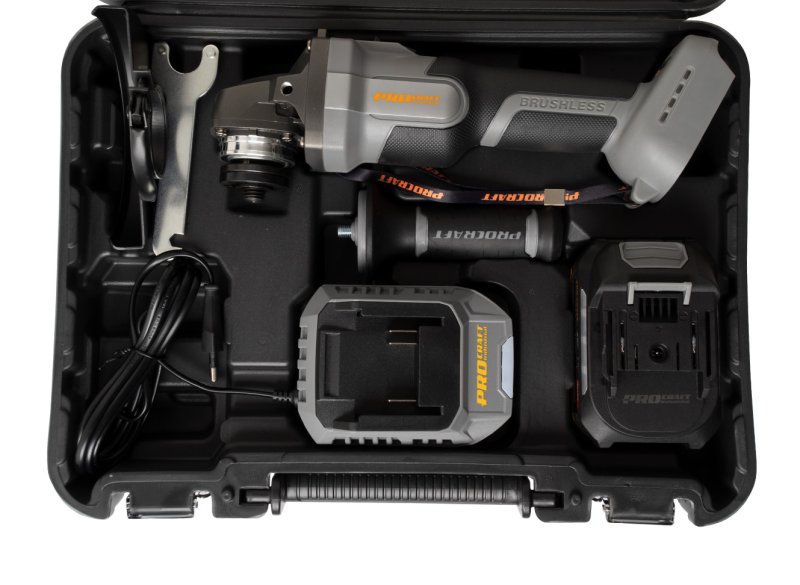 PROCRAFT Industrial AG125A bezuhlíková aku úhlová bruska 125mm LiIon 20V 1x 4Ah Obrázek