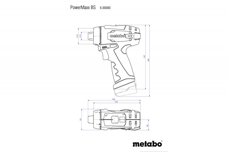 METABO PowerMaxx BS Basic aku šroubovák 12V 2x2Ah LiIon 600984500