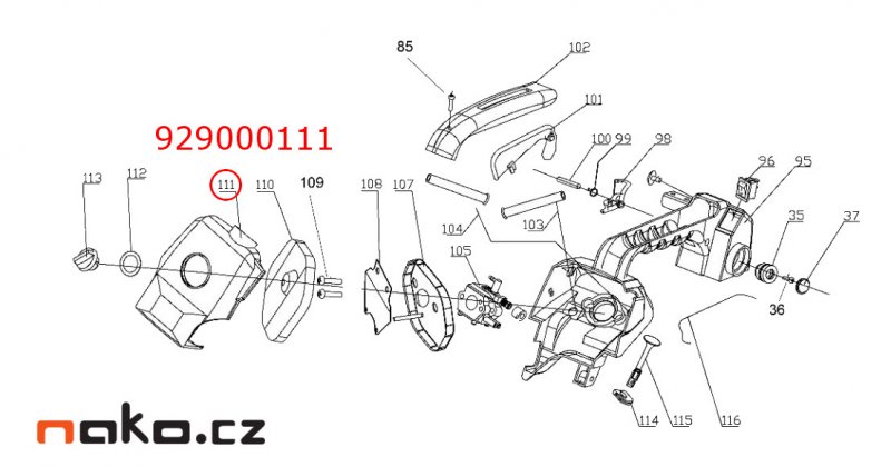 HECHT 929000111 kryt vzduchového filtru pro HECHT 929
