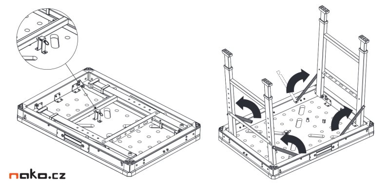 FORTUM 4759990 stůl pracovní skládací 850x600mm Obrázek