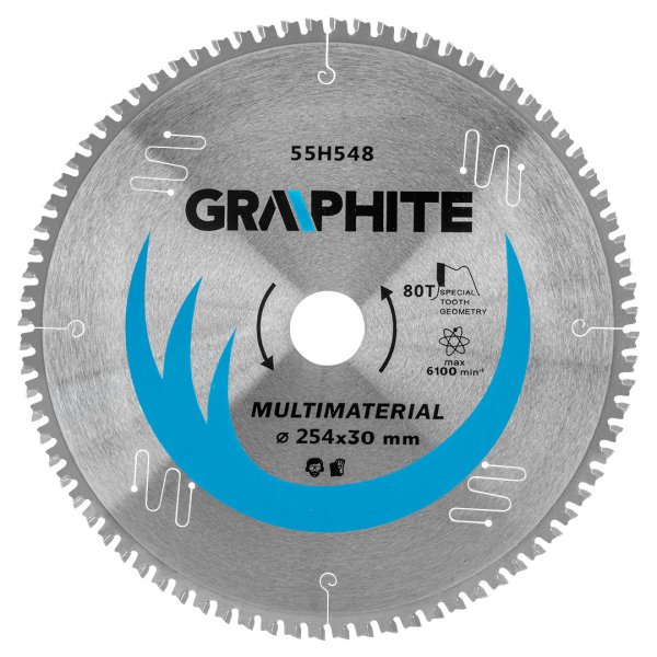 GRAPHITE 55H548 pilový kotouč 254x30mm Multimateriál 80TFZ na hliník, plast, dřevotřísku